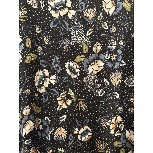 LOFT Dress Women’s Black Floral Fit & Flare Ultra Stretch Long Sleeve Sz 20-22 - Picture 6 of 9
